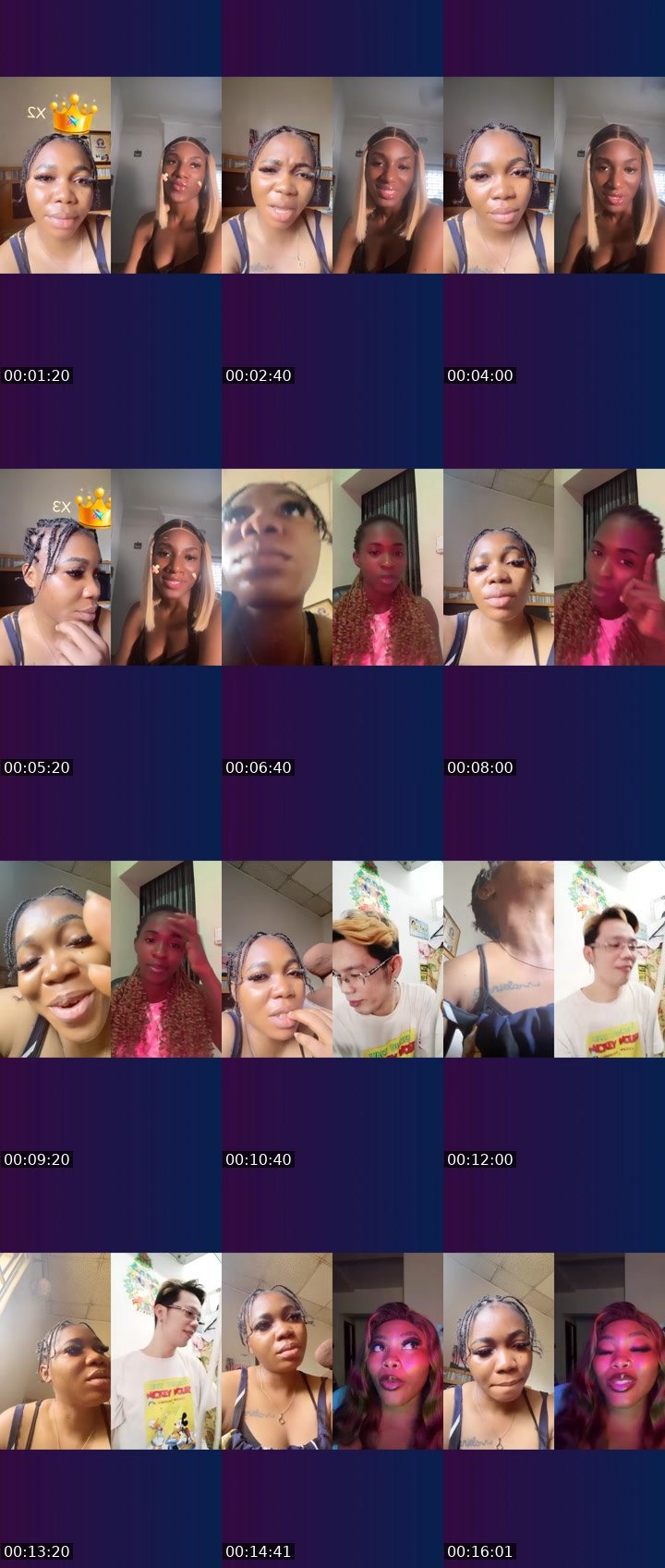 Contact-sheet preview of ✯ 4k 💸😈Daniella☞'s Liveme recording