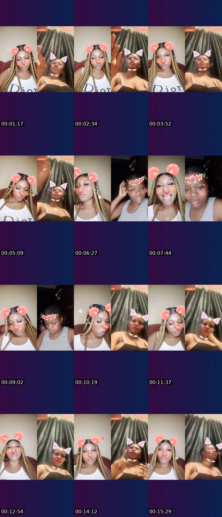 Contact-sheet preview of 😈🎭Agoddess🩷's Liveme recording