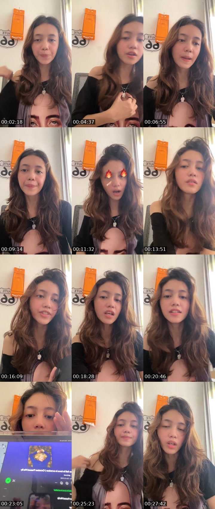 Contact-sheet preview of 👸🏻indie🔮📚's Liveme recording