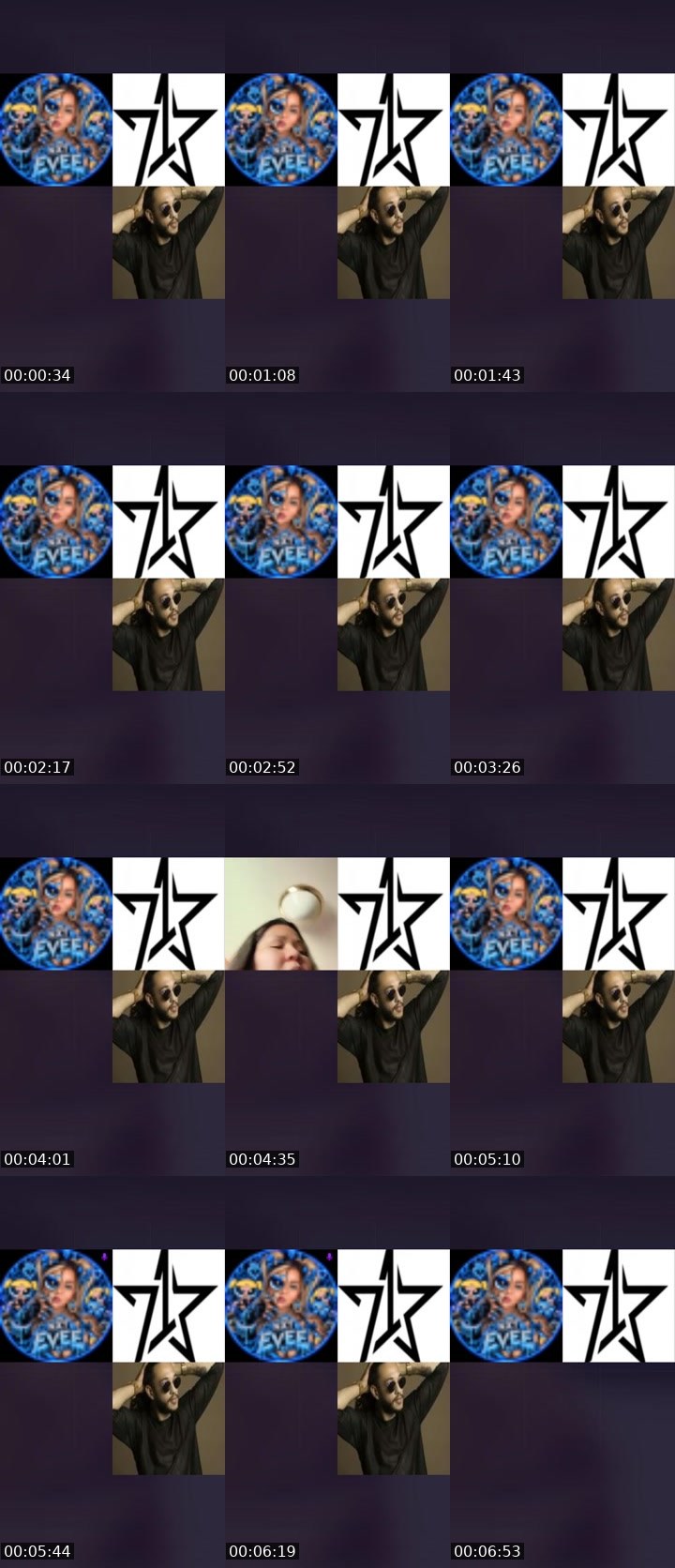 Contact-sheet preview of 🕷️♥️NXTEvEE💋💰's Liveme recording