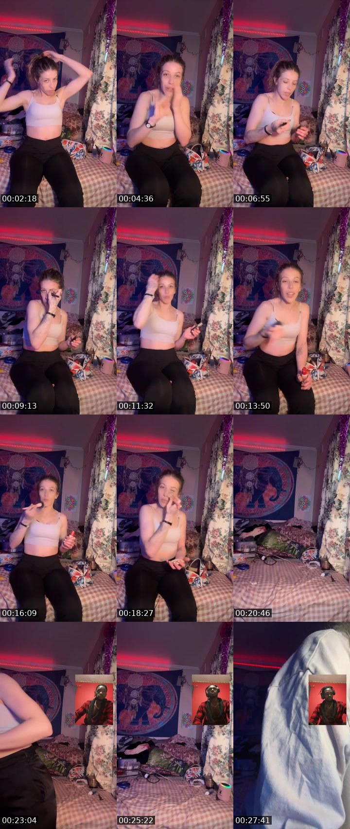 Contact-sheet preview of 𝑎𝑢𝑠𝑠𝑖𝑒🥛🍑's Liveme recording
