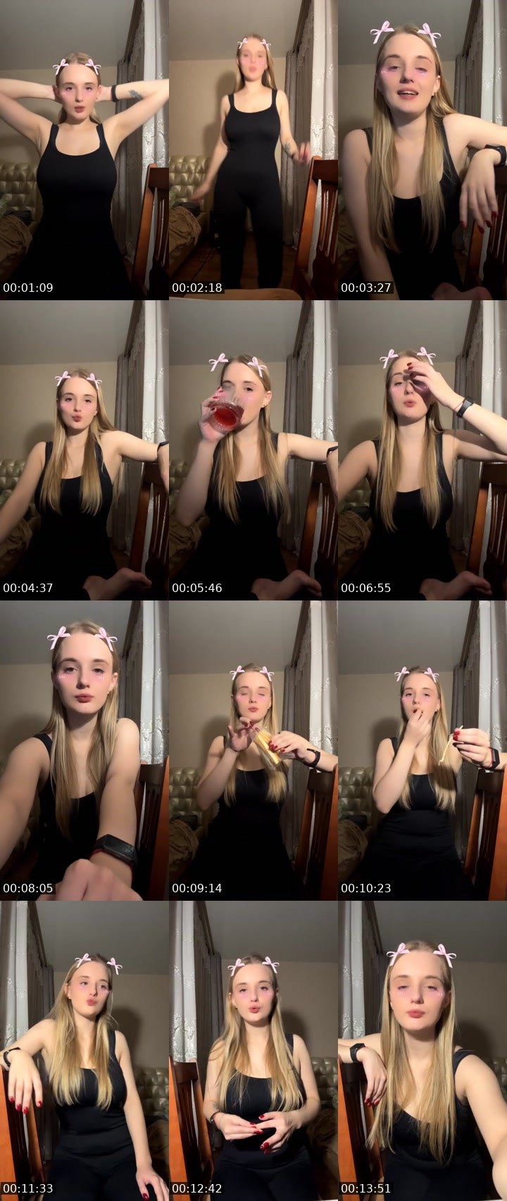 Contact-sheet preview of Lana 👼's Liveme recording