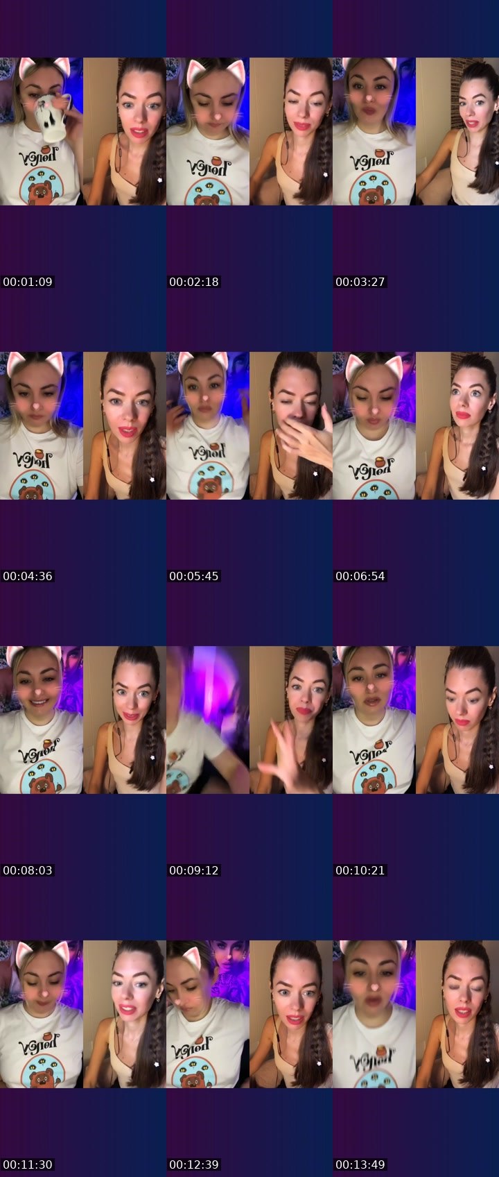 Contact-sheet preview of ✰⌖Svetti🦁's Liveme recording