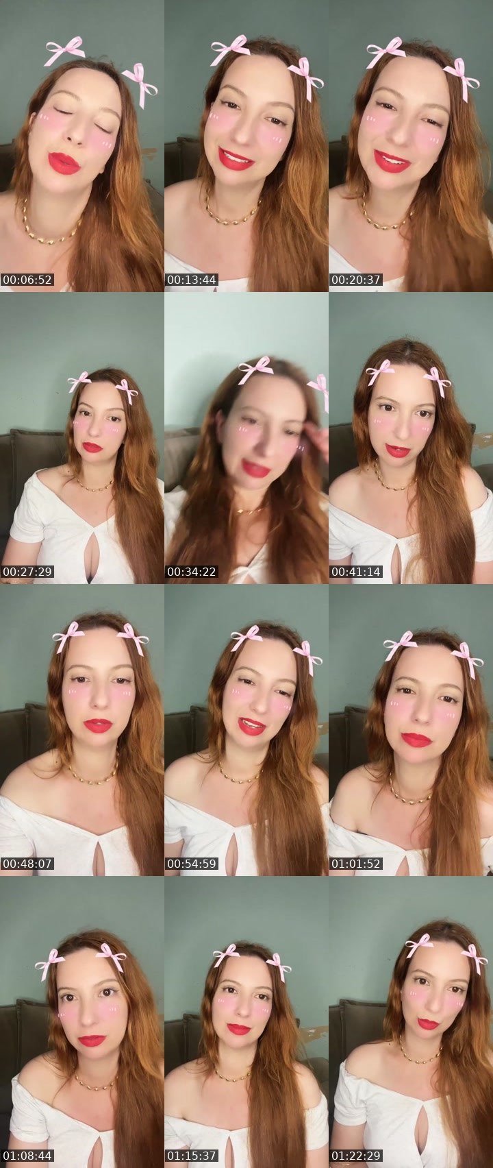 Contact-sheet preview of Ruiva Samantha's Liveme recording