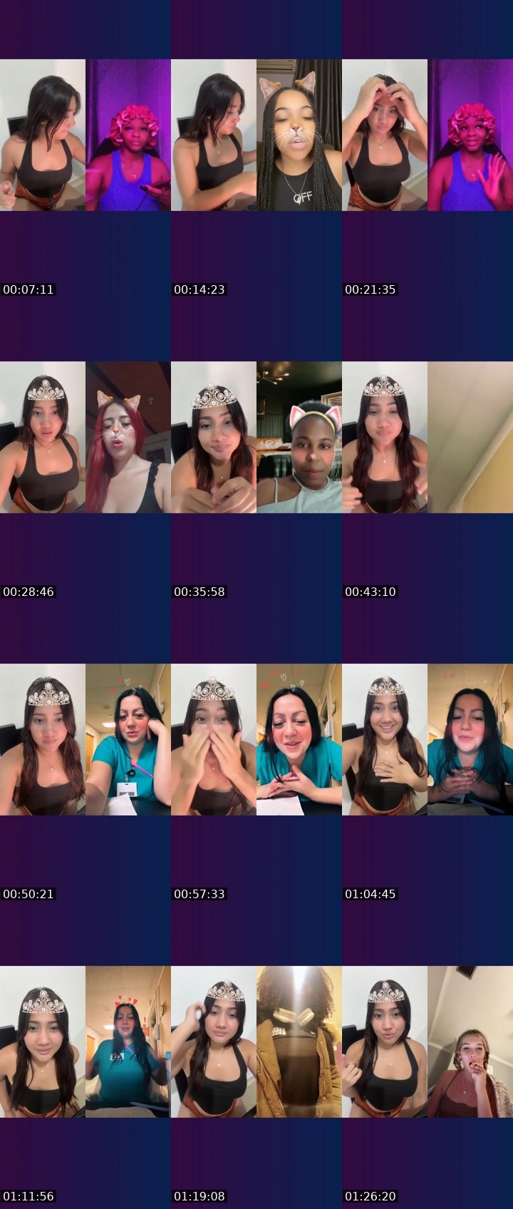 Contact-sheet preview of 🦂RosJaick 🫧🧸's Liveme recording