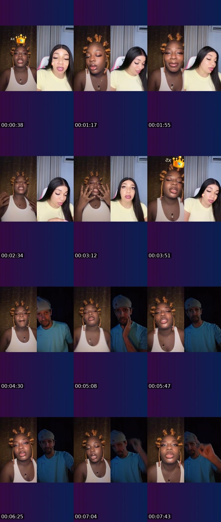 Contact-sheet preview of 🎭✯𝕃𝕀ℤ𝕆𝕆🍭's Liveme recording