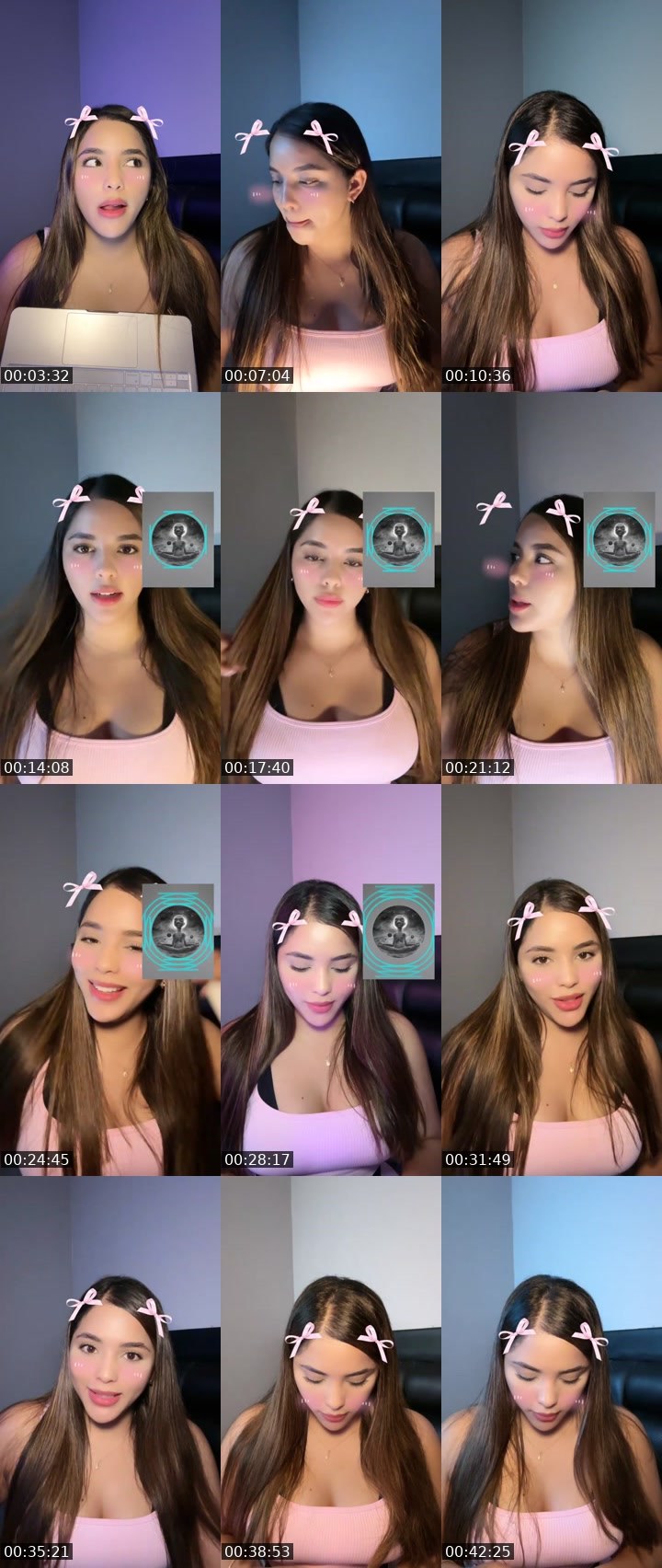 Contact-sheet preview of 🕶️👑𝓣𝓪𝓽𝓲20k☁️🧸's Liveme recording