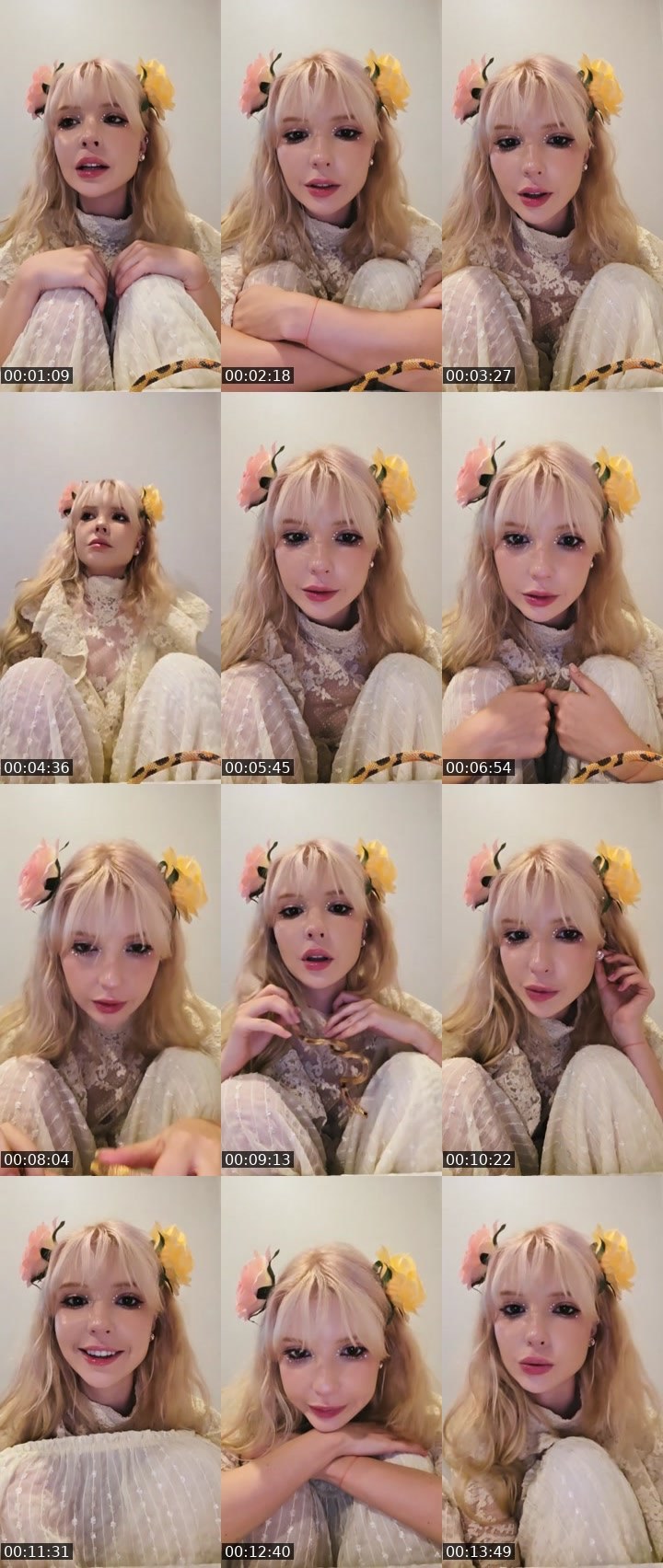 Contact-sheet preview of Ameliaspage's Liveme recording