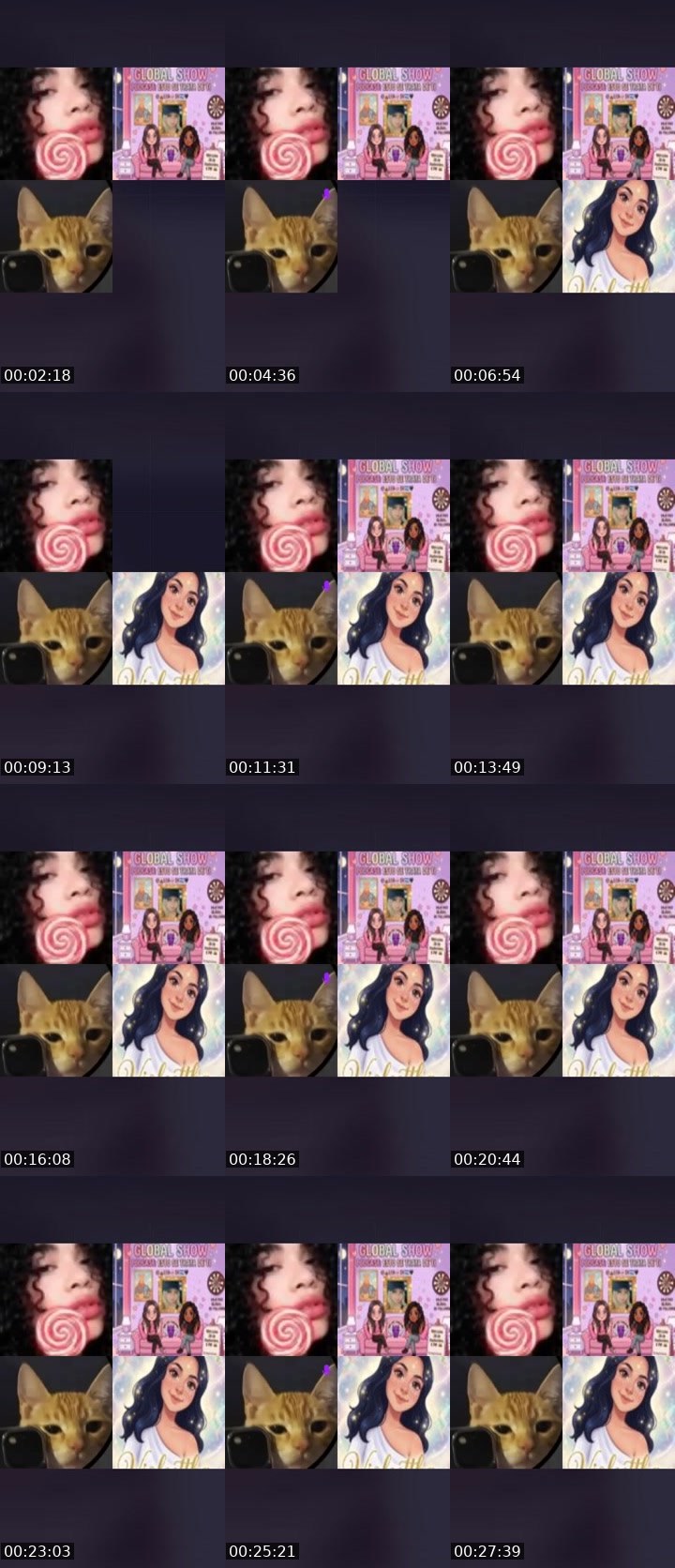 Contact-sheet preview of ༺🐷🅿︎🅴︎🅿︎🅰︎🌋༻'s Liveme recording
