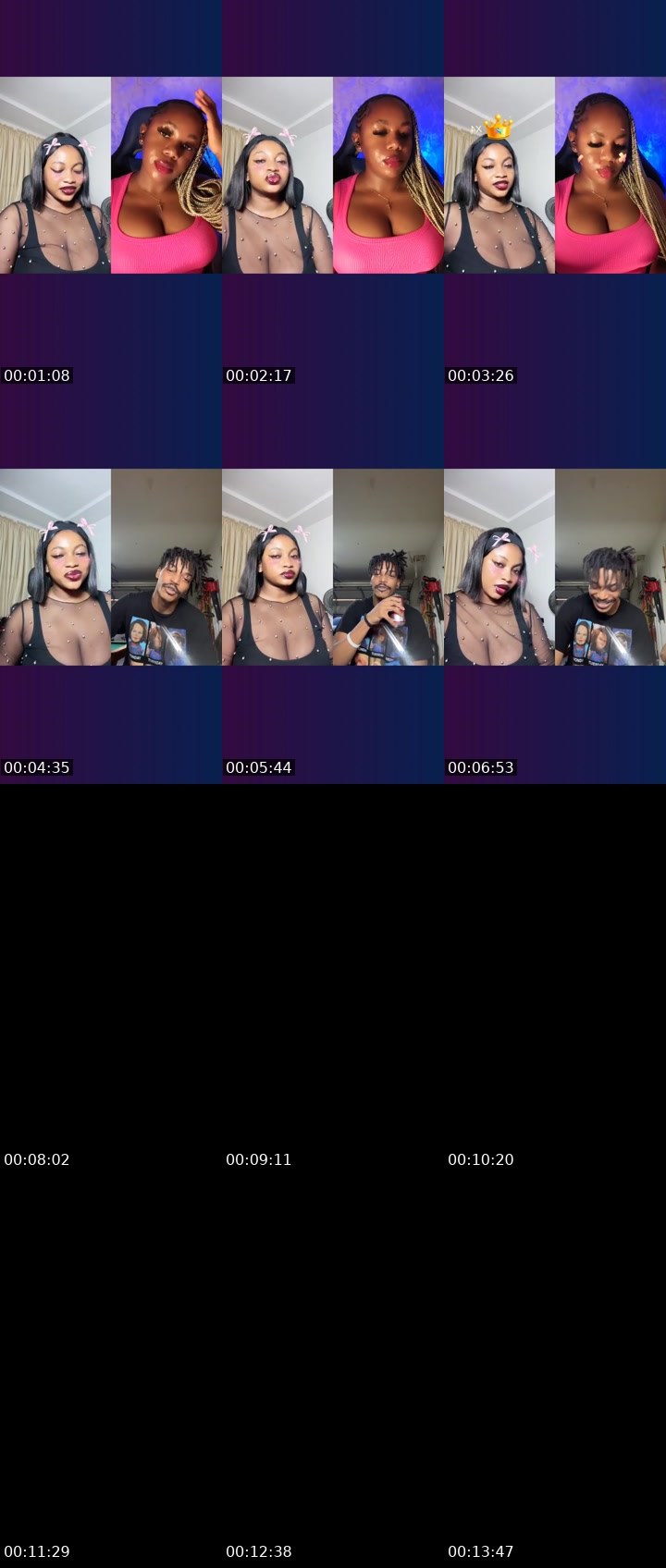 Contact-sheet preview of SASHA 👅🏦's Liveme recording