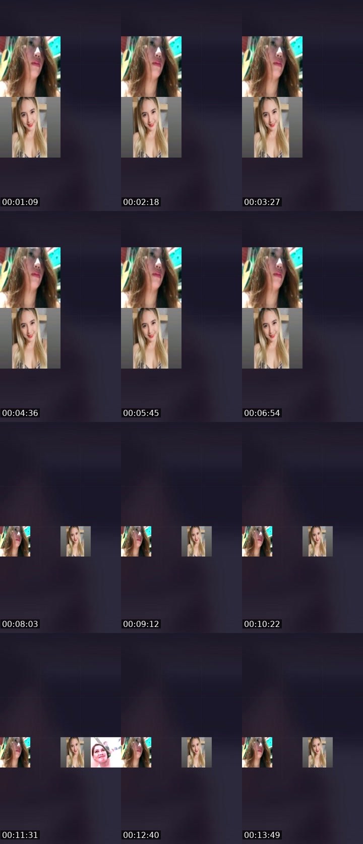 Contact-sheet preview of ❄️🌺zebby🌺's Liveme recording