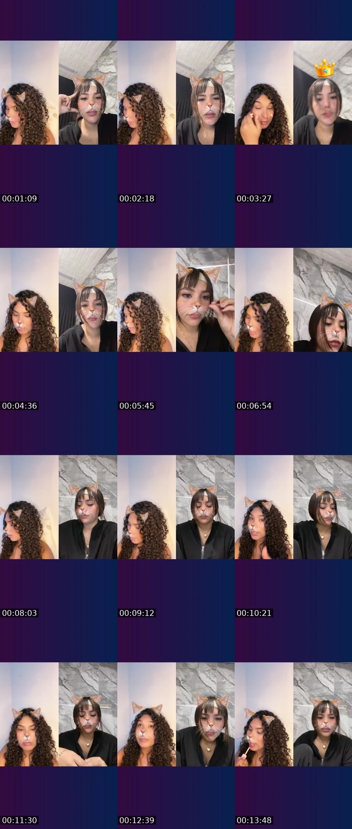 Contact-sheet preview of 👑⃤ Michi🧸's Liveme recording