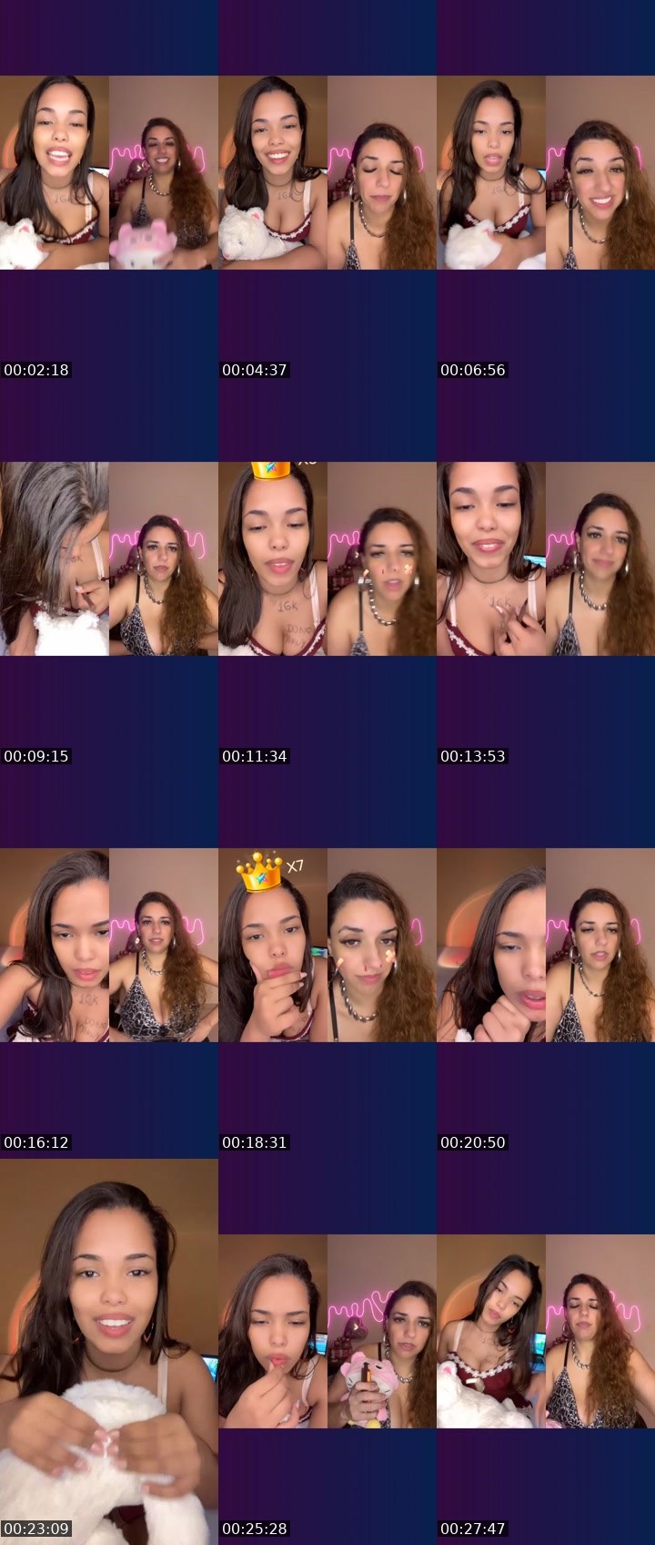 Contact-sheet preview of ✨👑 ⌲ Bibi🔥's Liveme recording