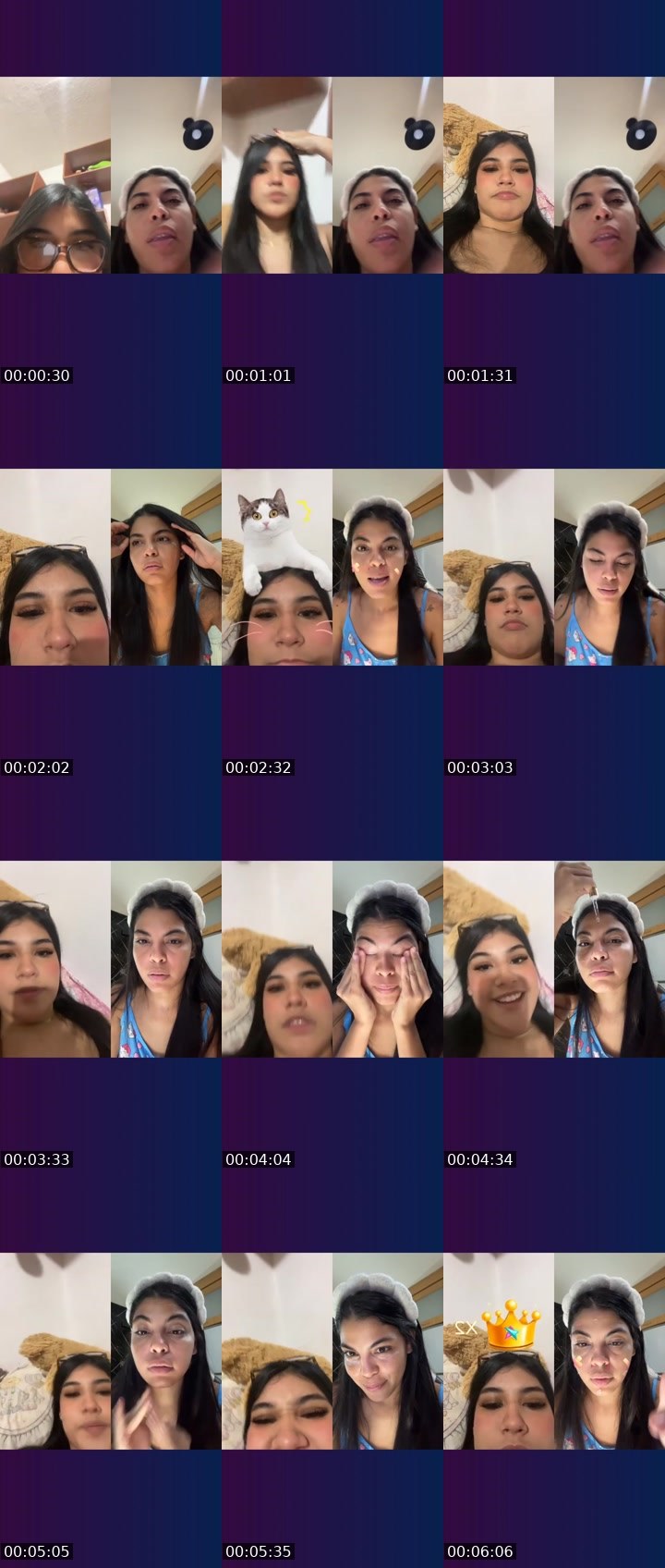 Contact-sheet preview of 𝓕𝓮𝓻 🌔's Liveme recording