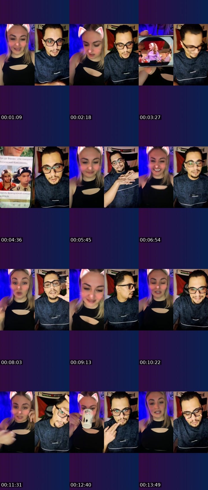 Contact-sheet preview of ✰⌖Svetti🦁's Liveme recording