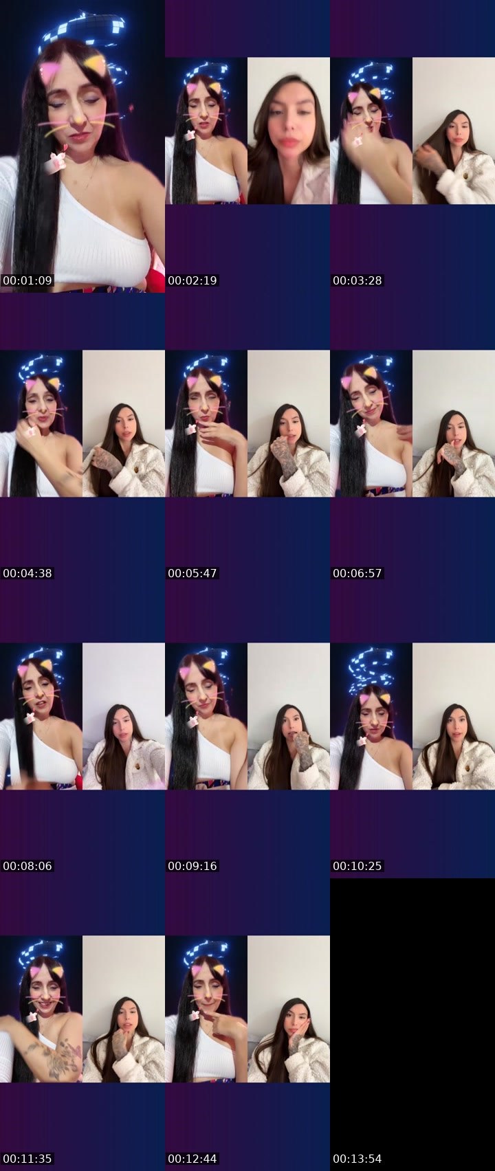 Contact-sheet preview of Wandinha15 🔥⃤'s Liveme recording