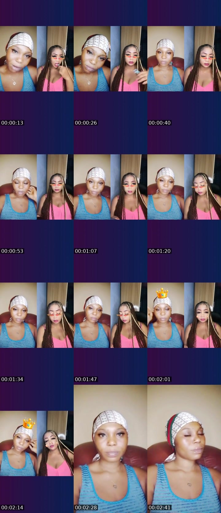 Contact-sheet preview of 😈🎭Agoddess🩷's Liveme recording