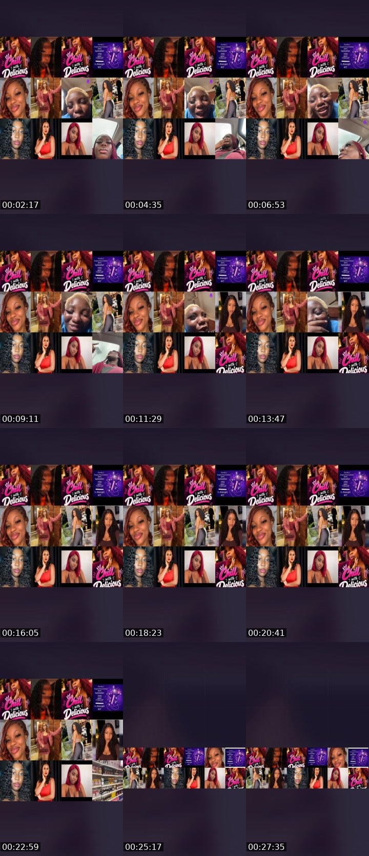 Contact-sheet preview of ❤️‍🔥🍭's Liveme recording