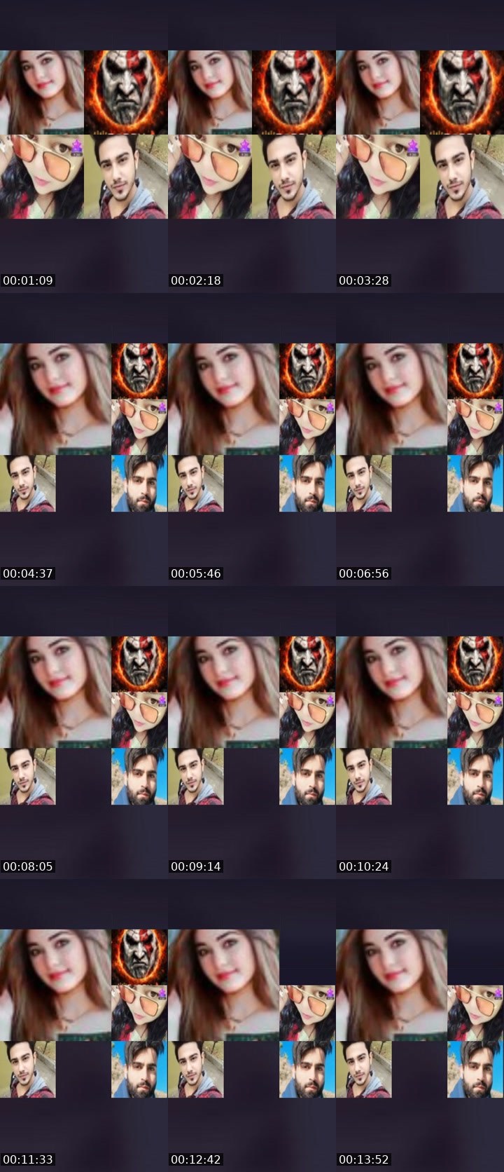 Contact-sheet preview of 𝄟🆂🅷🆁🅴's Liveme recording
