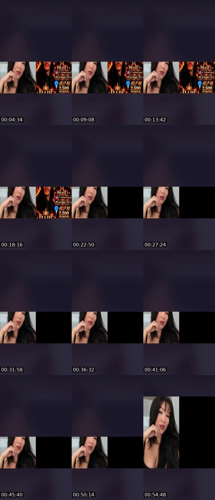 Contact-sheet preview of 🍎Ž⃤Ť⃤sara🦉⃤'s Liveme recording