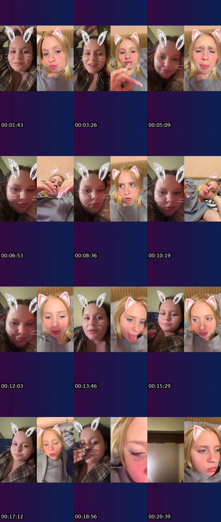 Contact-sheet preview of kiss me 💋's Liveme recording