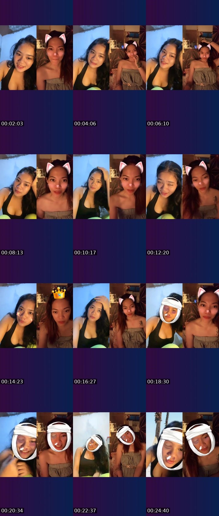 Contact-sheet preview of ☝️❤️belle🇵🇭's Liveme recording