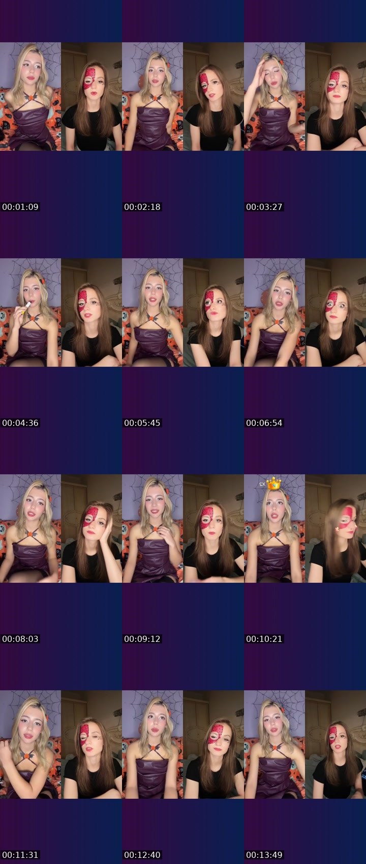 Contact-sheet preview of Elvii's Liveme recording