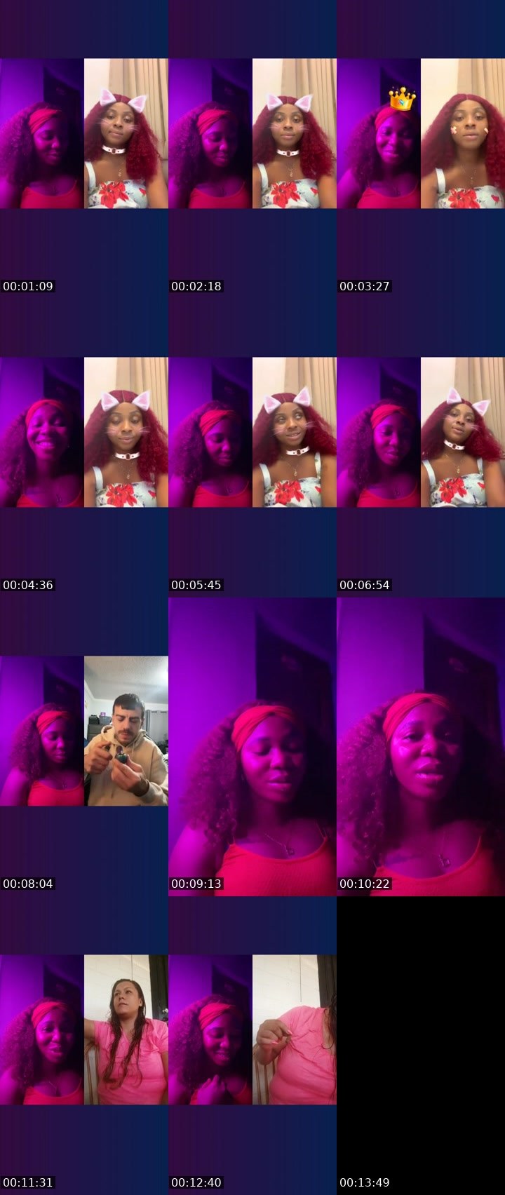 Contact-sheet preview of ✯💸😈Daniella☞💓's Liveme recording