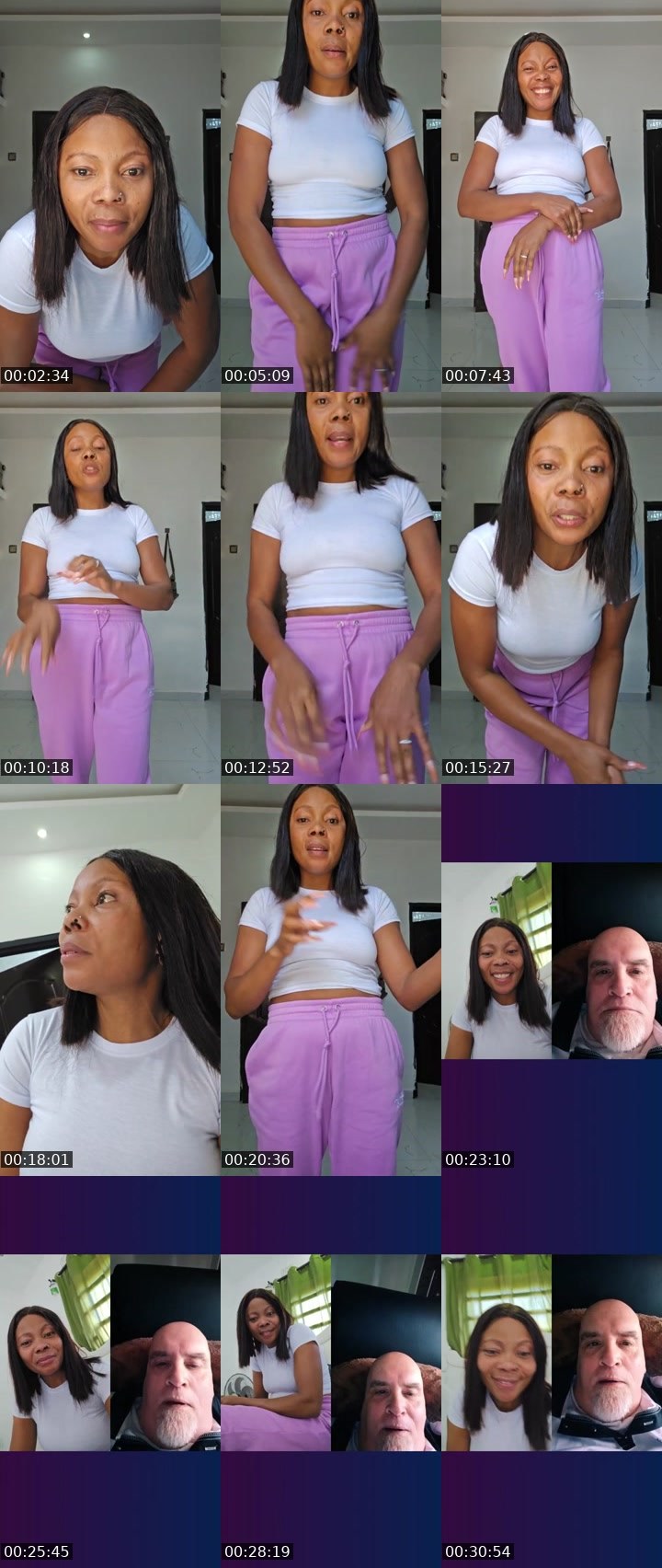Contact-sheet preview of Abigail Amos's Liveme recording