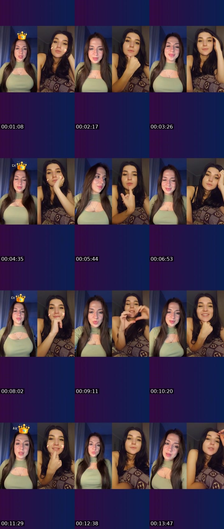 Contact-sheet preview of Tata25's Liveme recording