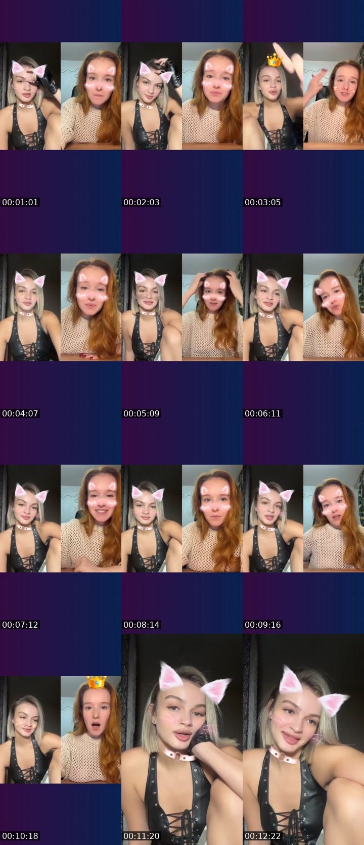 Contact-sheet preview of Ulyana🐰🩷's Liveme recording
