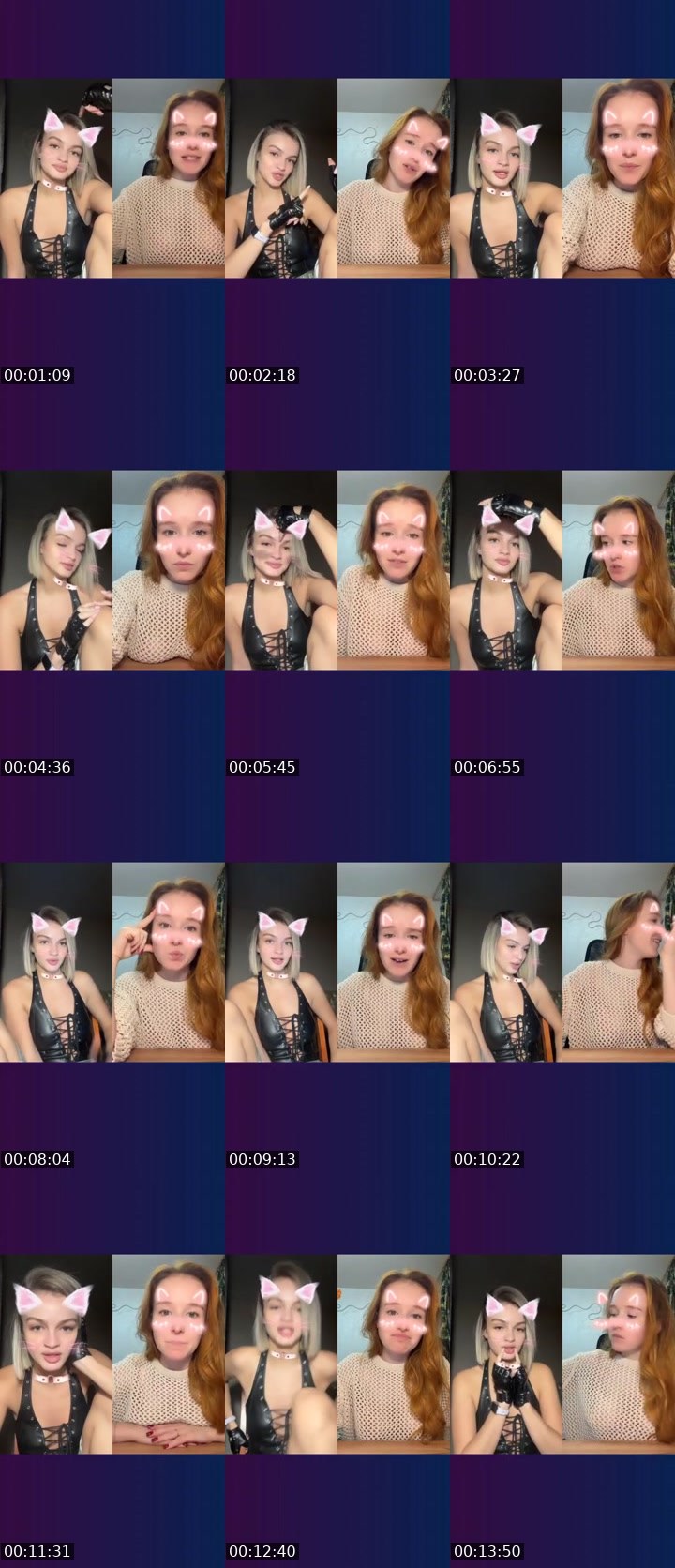 Contact-sheet preview of Ulyana🐰🩷's Liveme recording