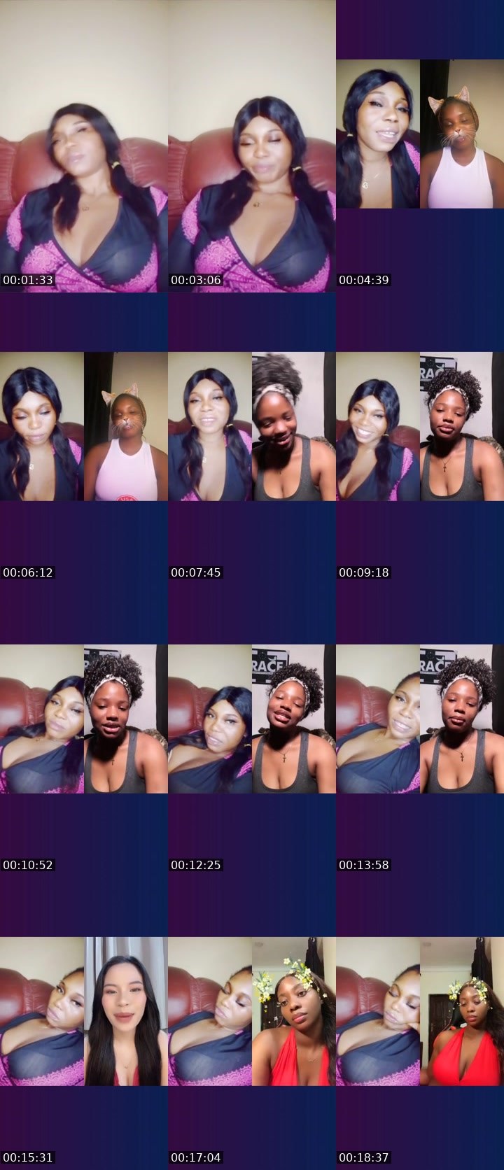 Contact-sheet preview of 🎭Agoddess🩷454T's Liveme recording