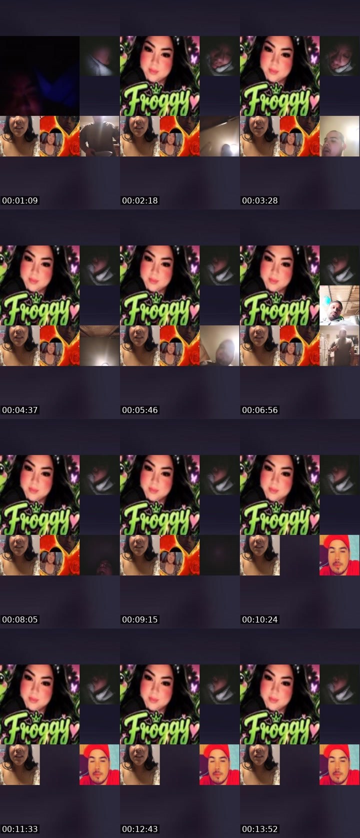 Contact-sheet preview of ℱ𝓻𝓸ℊ𝓰𝔂's Liveme recording