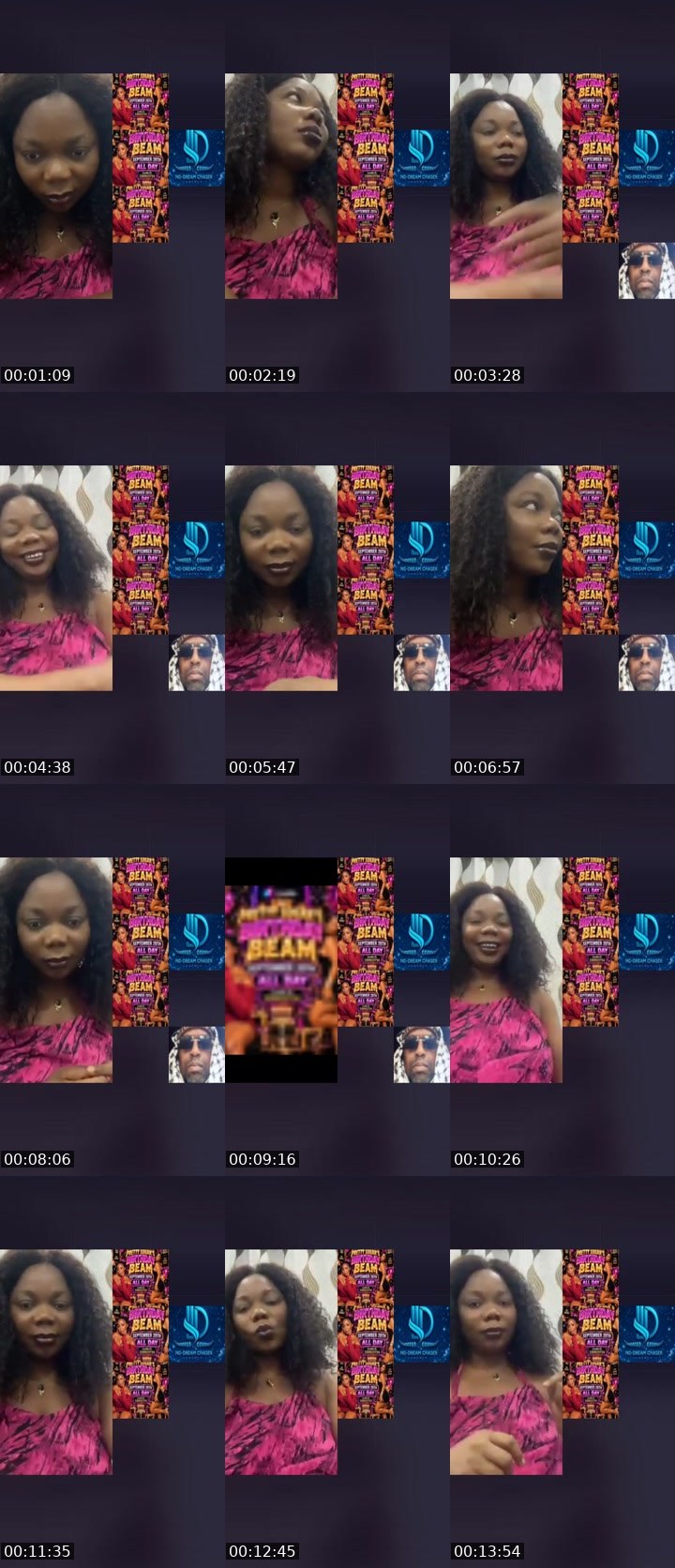 Contact-sheet preview of Pretty Sugar😴🍕's Liveme recording