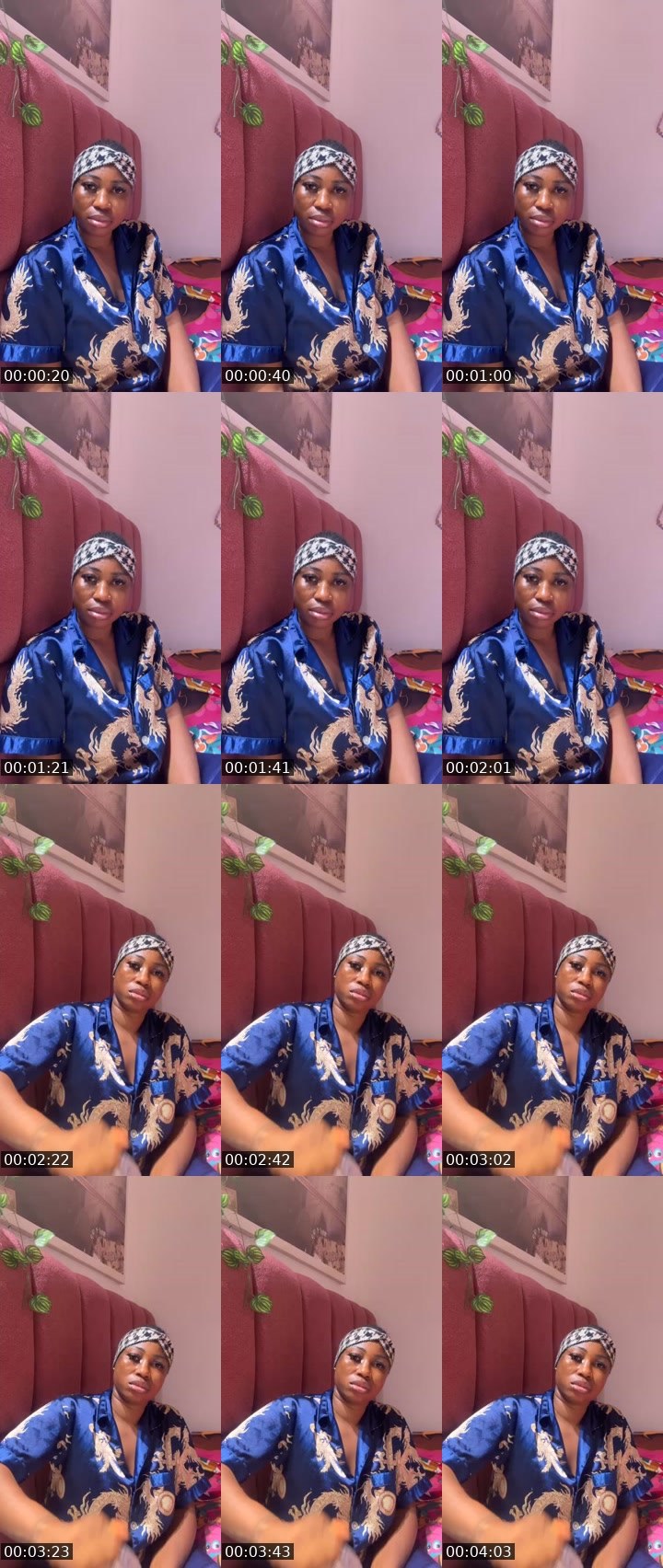 Contact-sheet preview of Ayoade's Liveme recording
