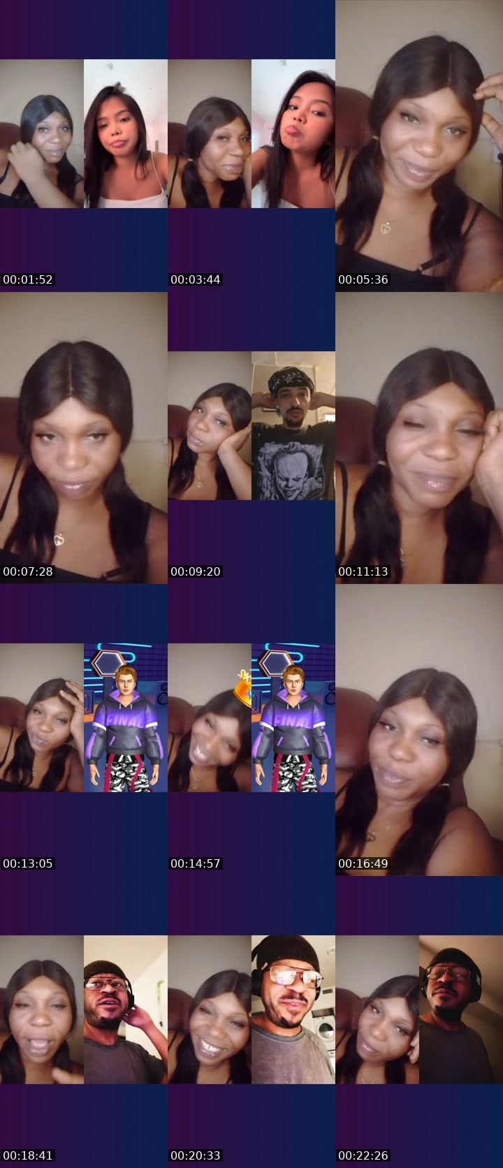 Contact-sheet preview of 🎭🩷Agoddess454T's Liveme recording