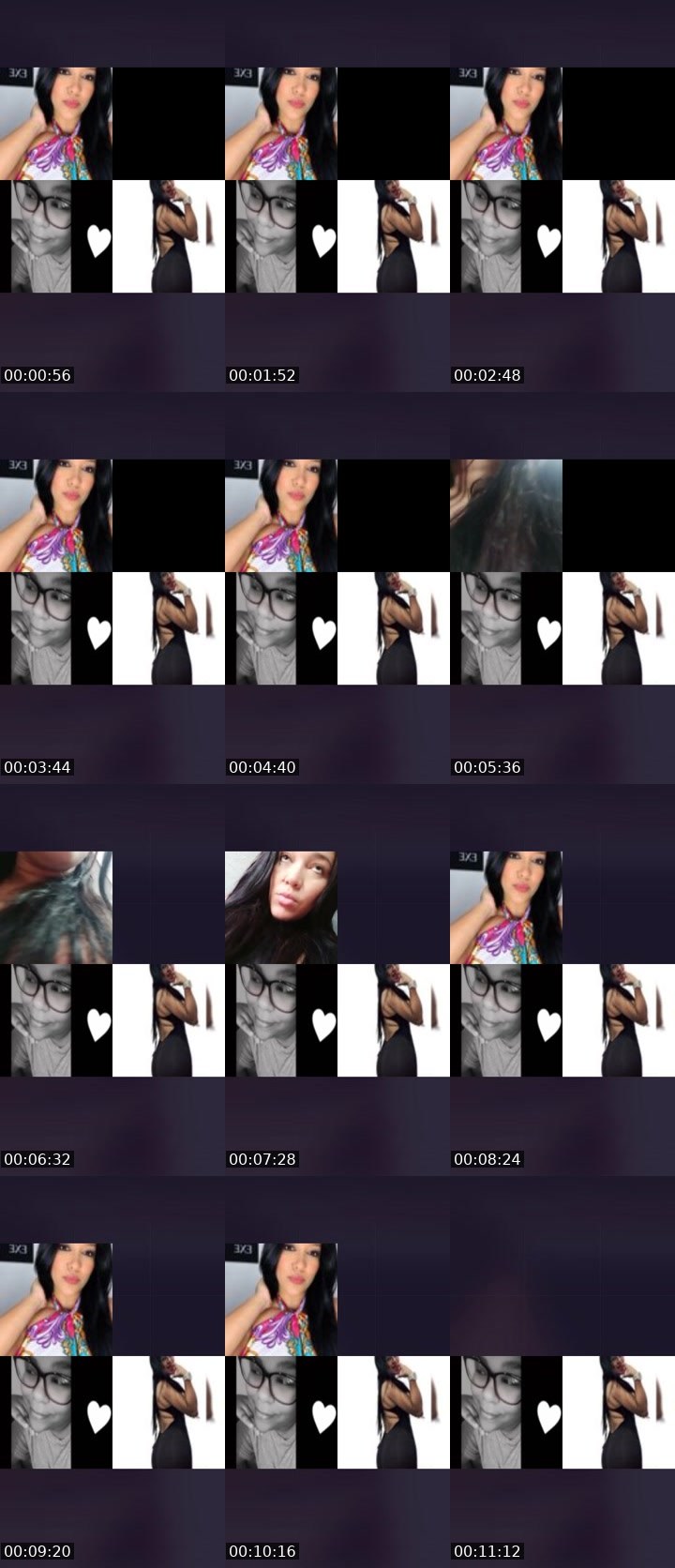Contact-sheet preview of 🍎Ž⃤Ť⃤sara🦉⃤'s Liveme recording