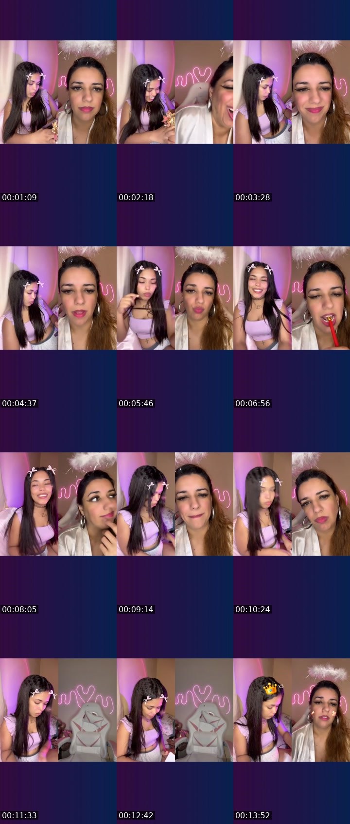 Contact-sheet preview of ✨👑 ⌲ Bibi🔥's Liveme recording