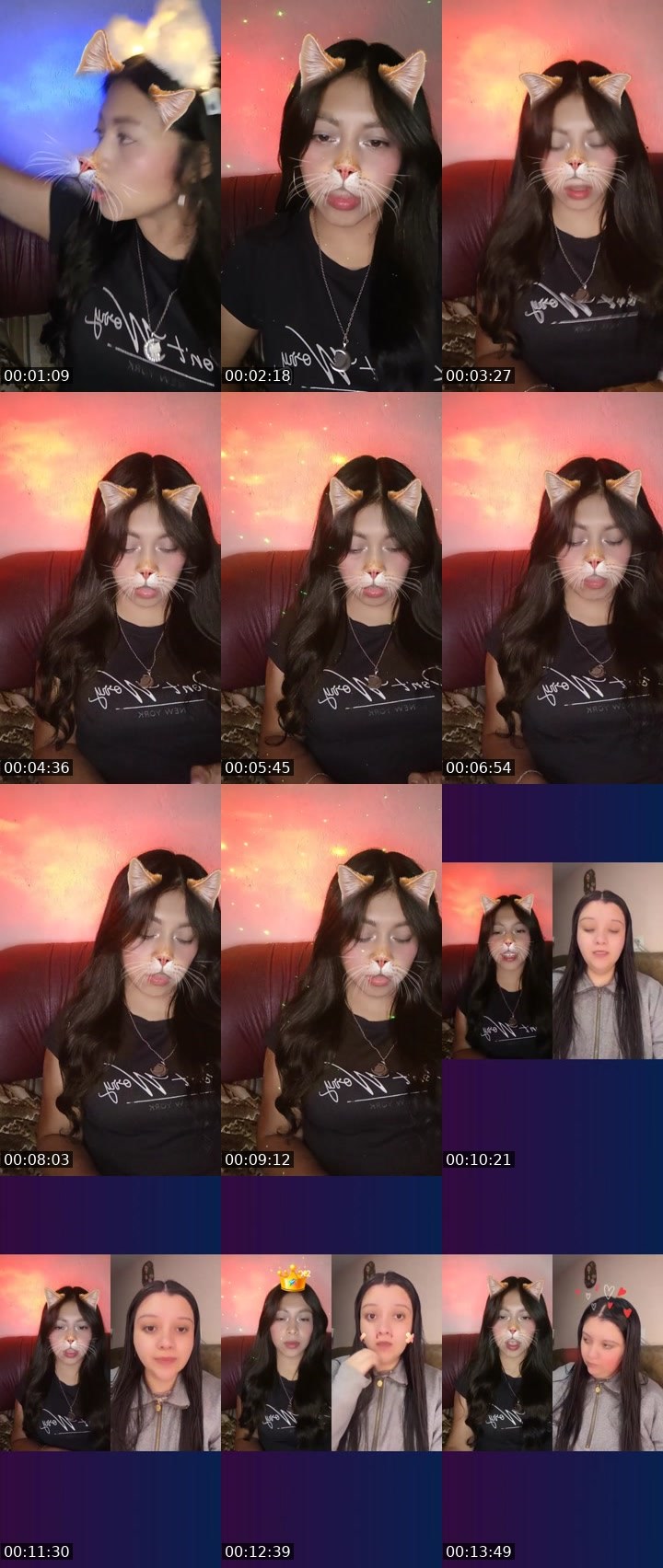 Contact-sheet preview of 𝐙ue🩷🧸🪽's Liveme recording