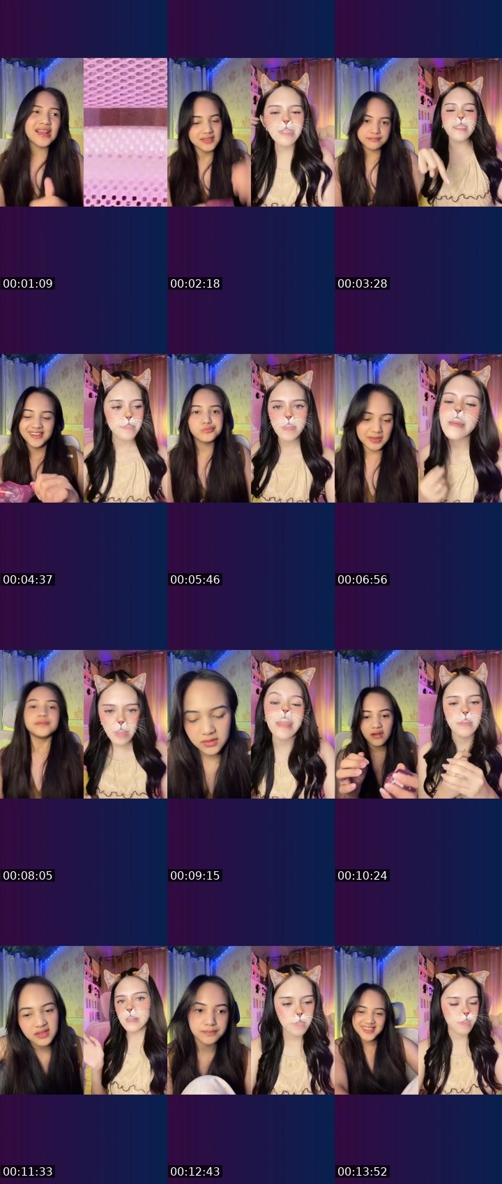 Contact-sheet preview of 𖤍👸🏻Bell🧜‍♀️'s Liveme recording