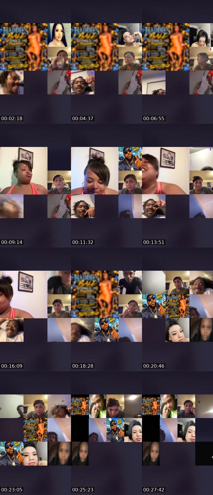 Contact-sheet preview of SHAMLESSFOXX🦊🍯💵's Liveme recording