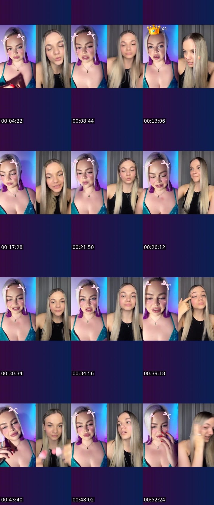 Contact-sheet preview of 𓆩👑⃤ NØ𝟭 ⃤👑𓆪's Liveme recording