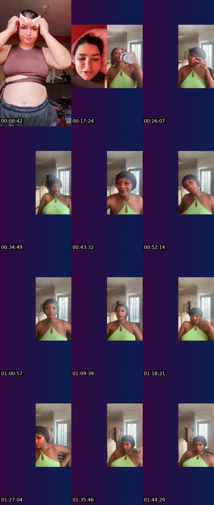 Contact-sheet preview of Vick 🫦🍑's Liveme recording