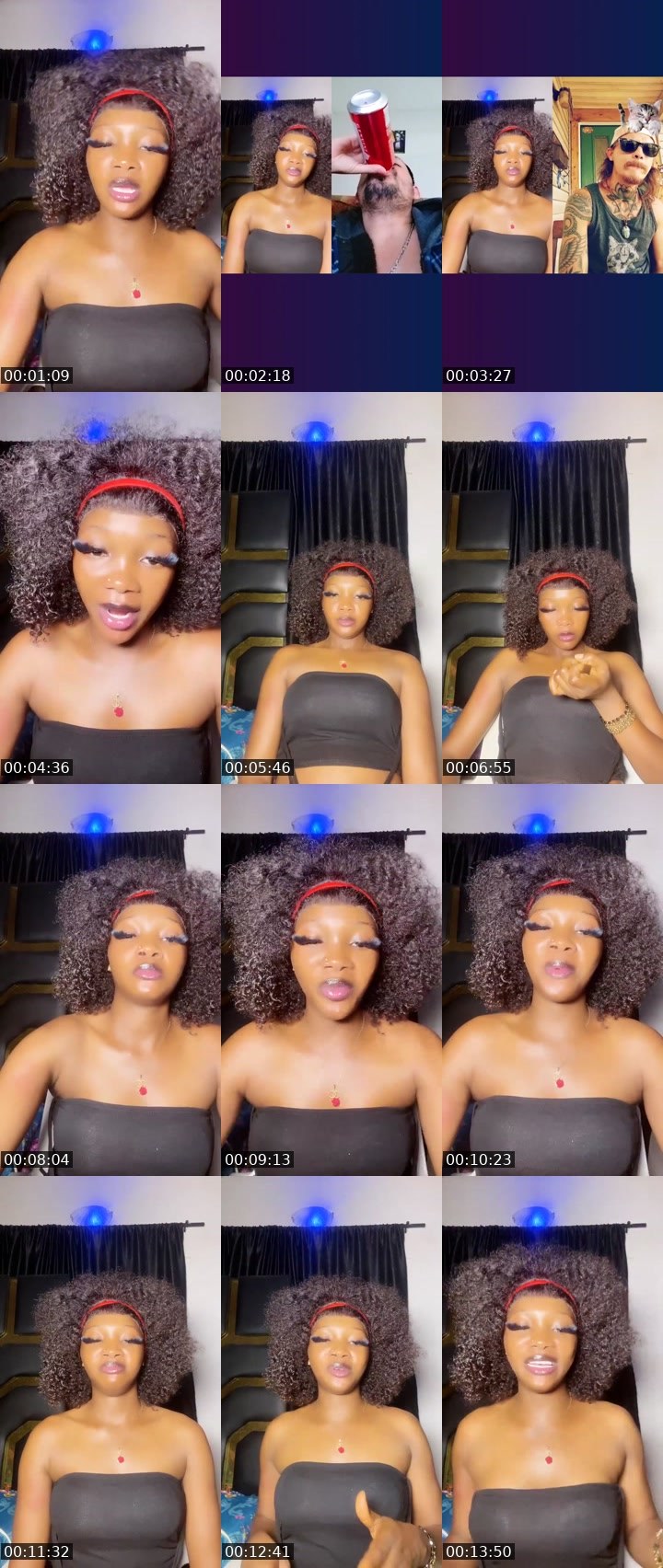 Contact-sheet preview of PrettyDonah🍑's Liveme recording
