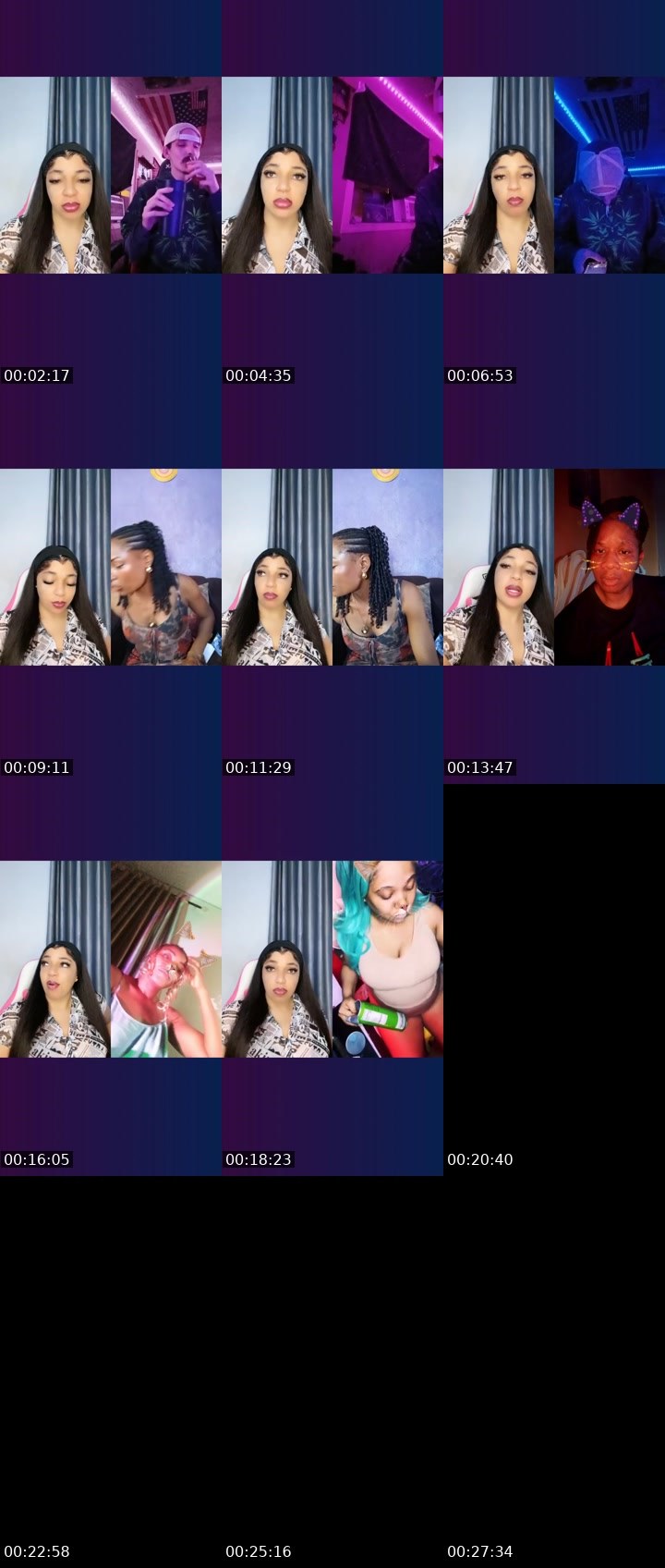 Contact-sheet preview of 🏦Pinky🖤⏏️☻︎'s Liveme recording