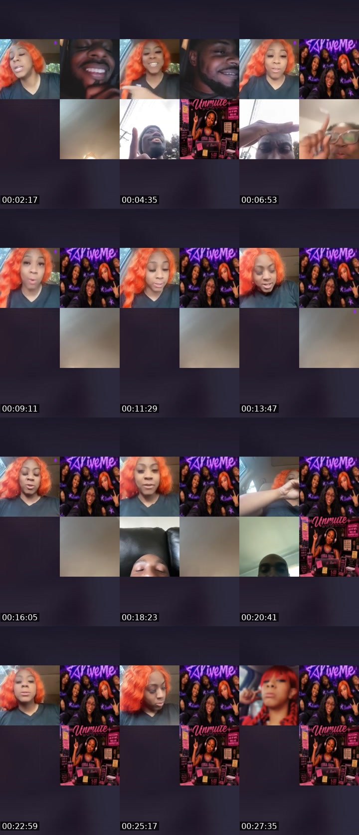 Contact-sheet preview of 🦾🐻Highyella🔆⃤'s Liveme recording