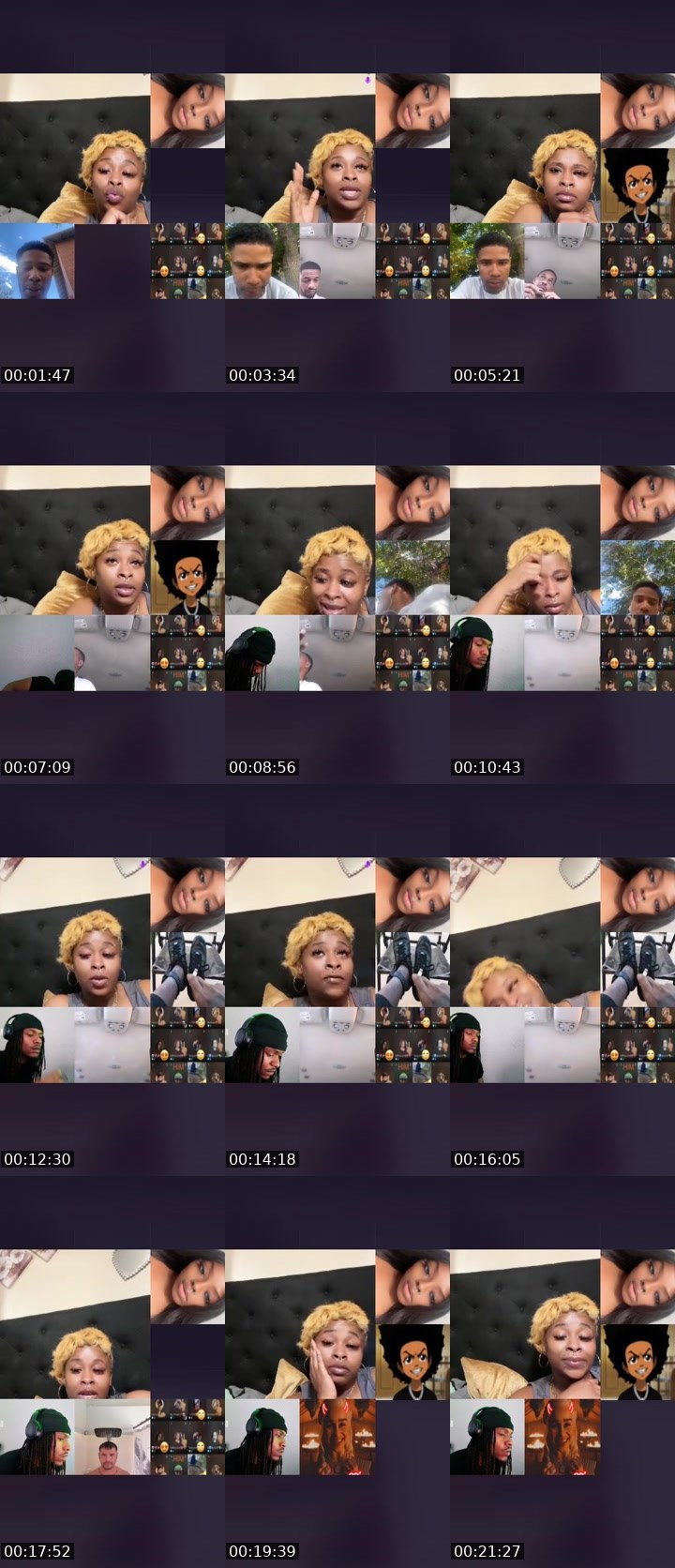 Contact-sheet preview of Redhead❤️2's Liveme recording