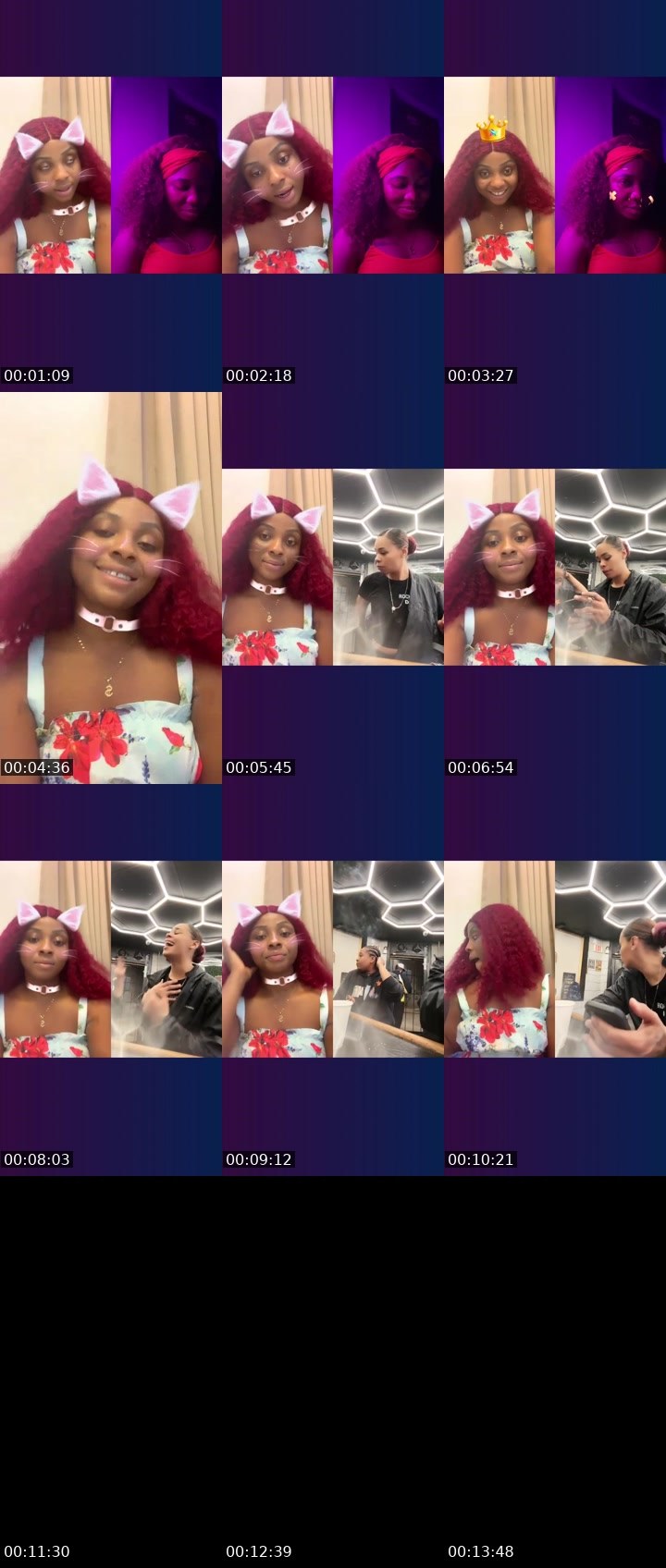 Contact-sheet preview of Cindy baby's Liveme recording