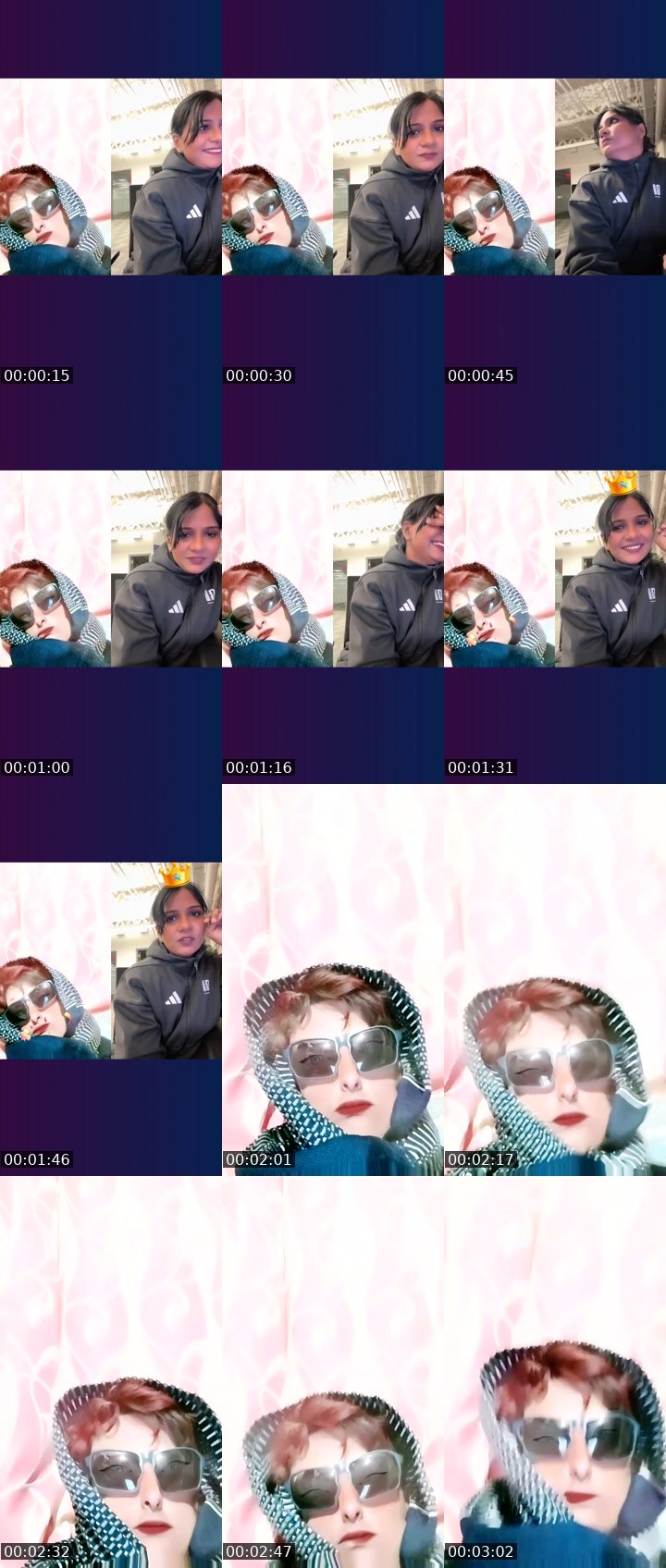 Contact-sheet preview of Shreyaan's Liveme recording